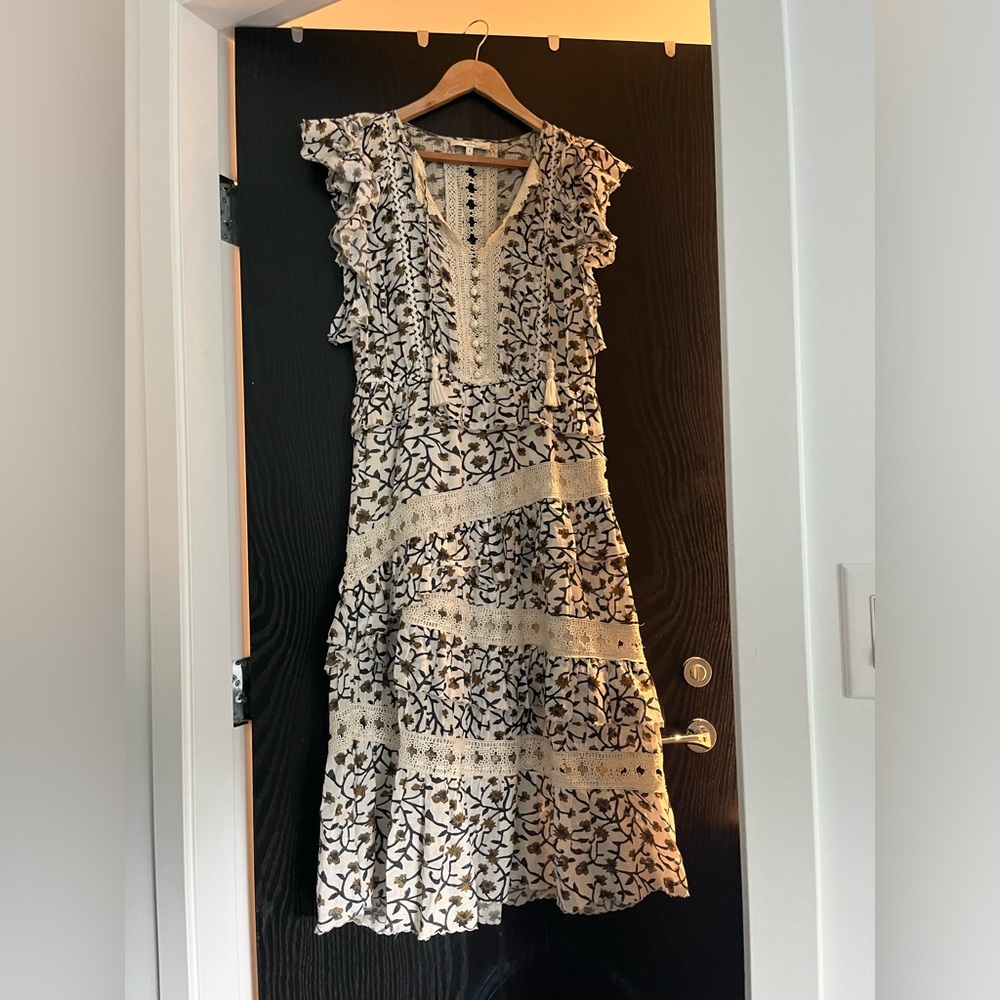 *SOLD* Sea New York Black and Cream Midi Dress